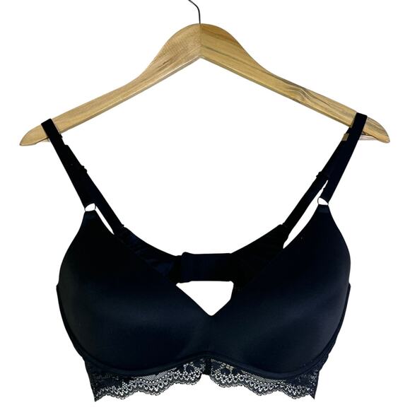 Maidenform Your Lift Wireless Bra Womens 36D Black Lace Trim Padded - Picture 5 of 9